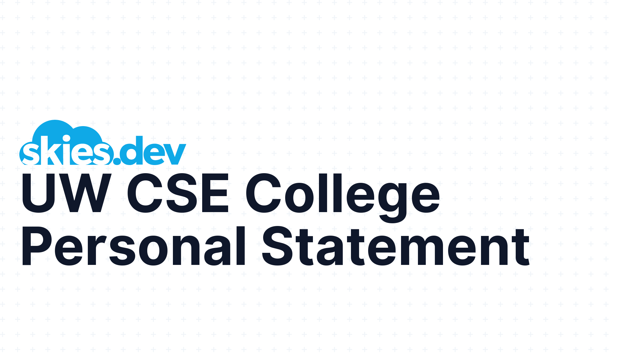 uw cse application personal statement